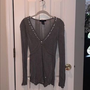 ARDEN B dark silver/gray long sleeve top sz. XS